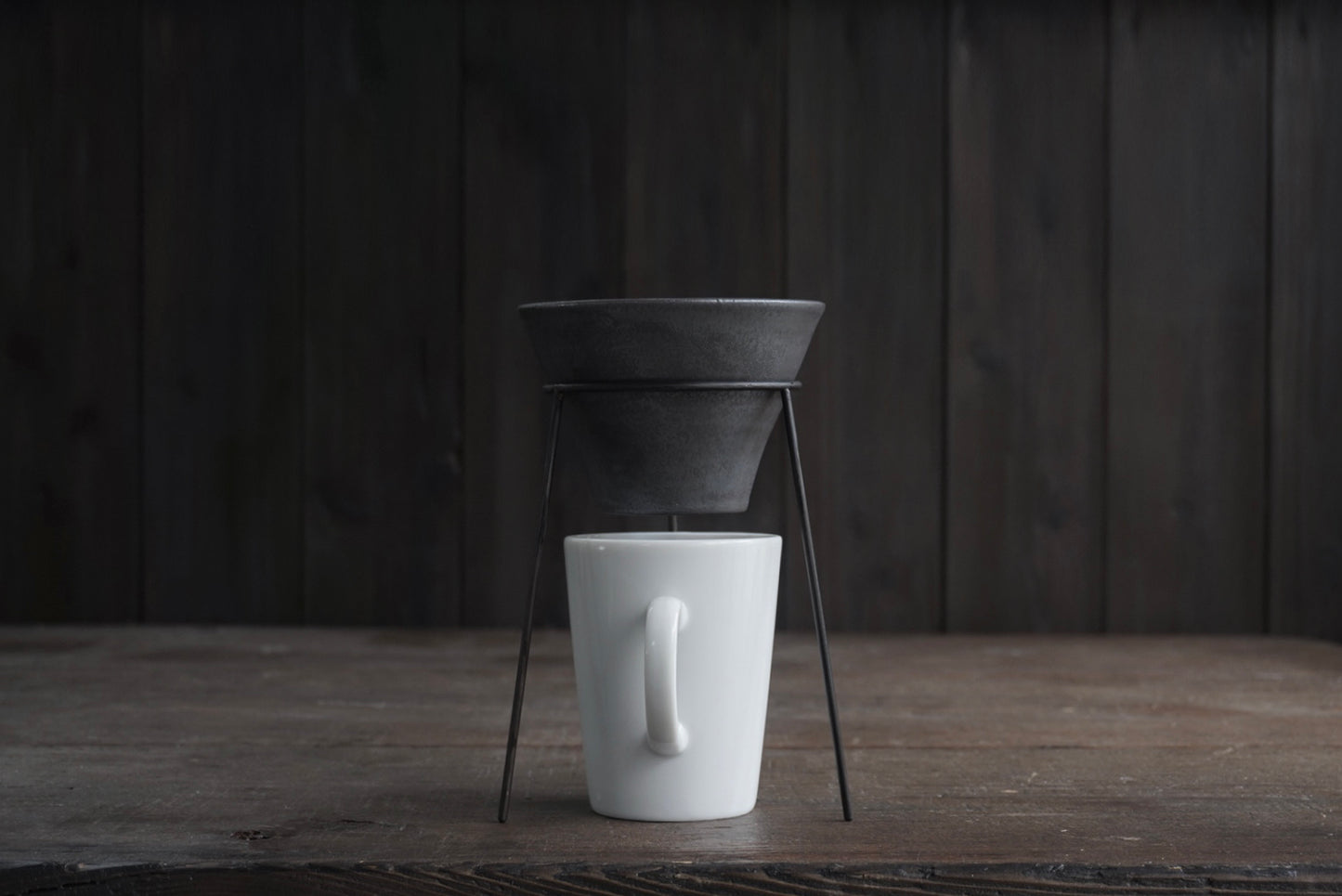 陶器と鉄のコーヒードリッパーセット